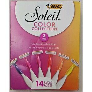 BIC Soleil Smooth Colors Women's Disposable Razors 14 Count 3 Blade System NEW‎